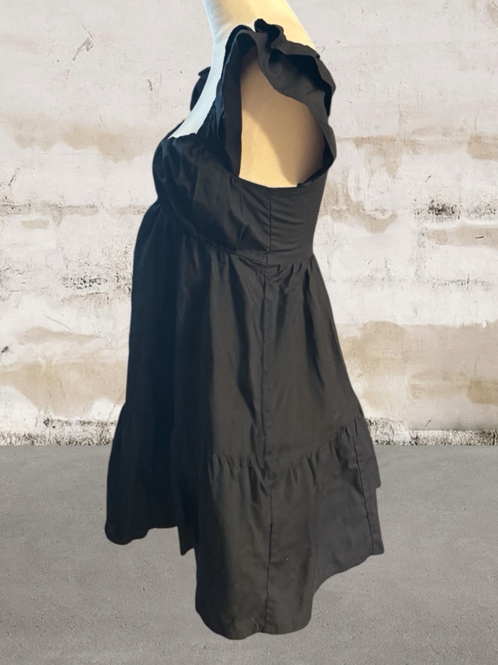 Abercrombie & Fitch Black Ruffle Flutter Sleeve Mini Dress Size XS - Picture 3 of 6